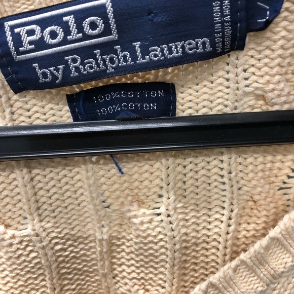 Polo Ralph Lauren fisherman cable knit v -neck sweater - Picture 3 of 5